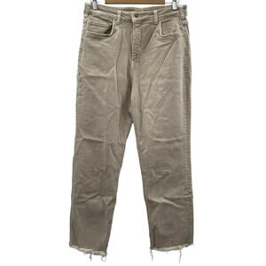 Anthropologie Pilcro Cream The Vintage Straight Raw Hem Jeans‎ Size 32